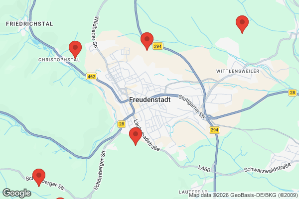 Karte mit Entrümpelungsaufträgen in Freudenstadt