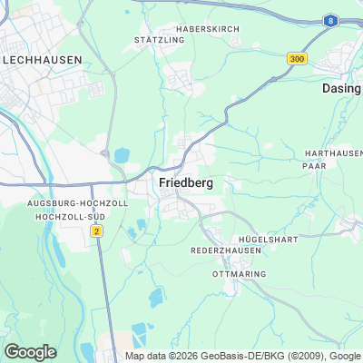 Karte von Friedberg (Hessen) und Umgebung