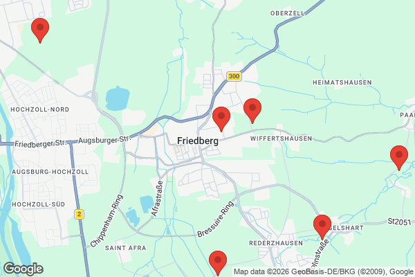 Karte mit Entrümpelungsaufträgen in Friedberg (Hessen)