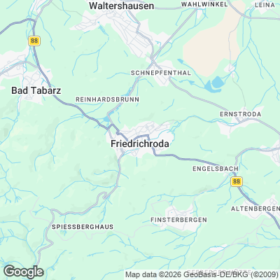 Karte von Friedrichroda und Umgebung