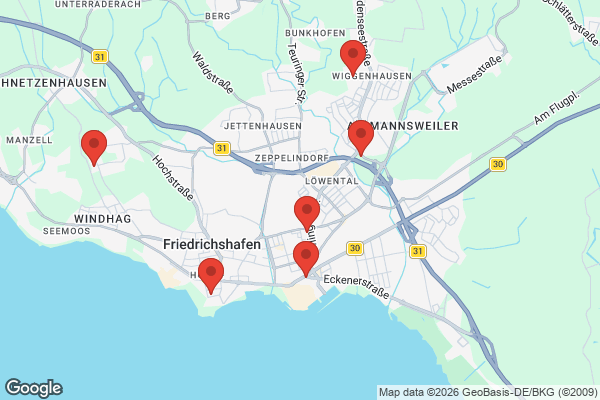 Karte mit Entrümpelungsaufträgen in Friedrichshafen