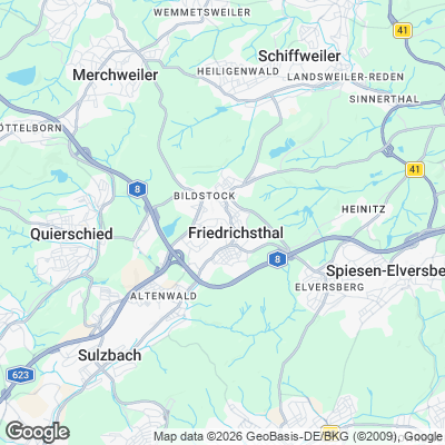 Karte von Friedrichsthal und Umgebung