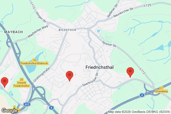 Karte mit Entrümpelungsaufträgen in Friedrichsthal