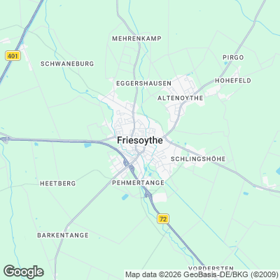 Karte von Friesoythe und Umgebung