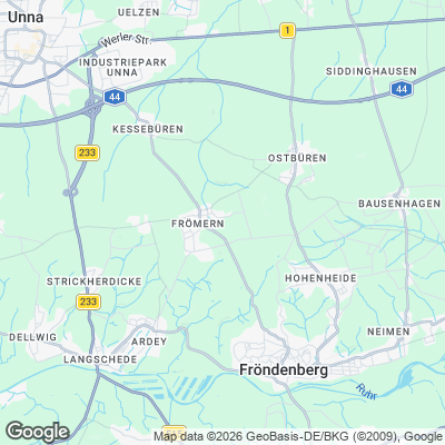 Karte von Fröndenberg und Umgebung