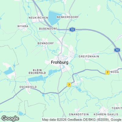 Karte von Frohburg und Umgebung