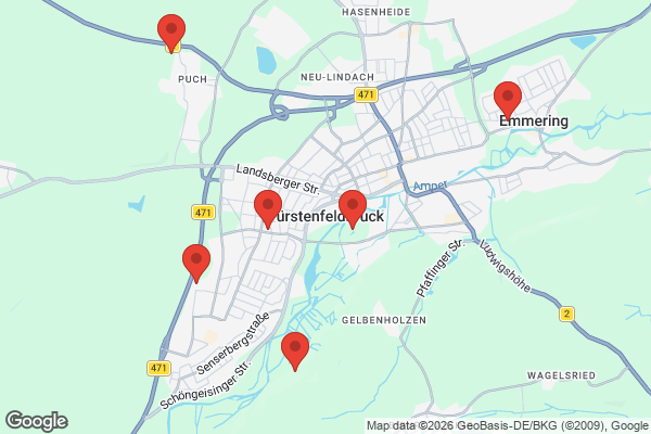 Karte mit Entrümpelungsaufträgen in Fürstenfeldbruck