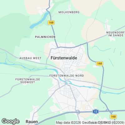 Karte von Fürstenwalde und Umgebung