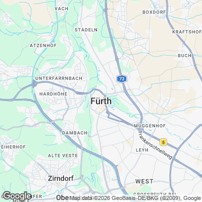Karte von Fürth und Umgebung