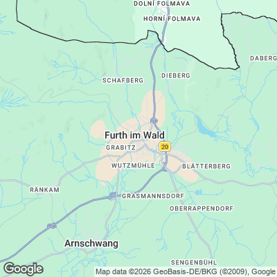 Karte von Furth im Wald und Umgebung