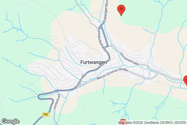 Karte mit Entrümpelungsaufträgen in Furtwangen im Schwarzwald