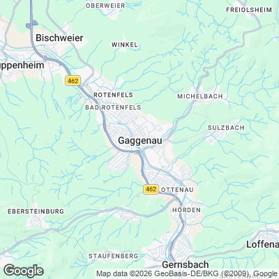 Karte von Gaggenau und Umgebung