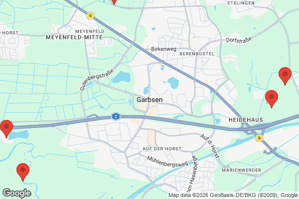 Karte mit Entrümpelungsaufträgen in Garbsen