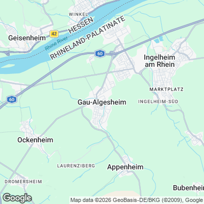 Karte von Gau-Algesheim und Umgebung