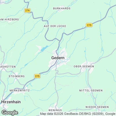 Karte von Gedern und Umgebung