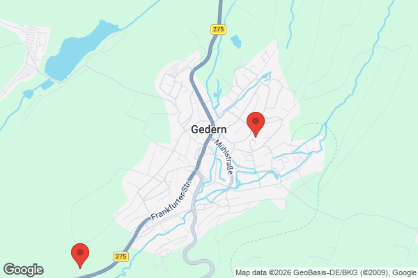 Karte mit Entrümpelungsaufträgen in Gedern