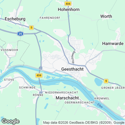 Karte von Geesthacht und Umgebung