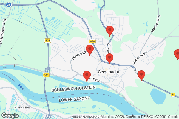 Karte mit Entrümpelungsaufträgen in Geesthacht