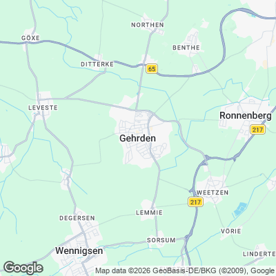 Karte von Gehrden und Umgebung