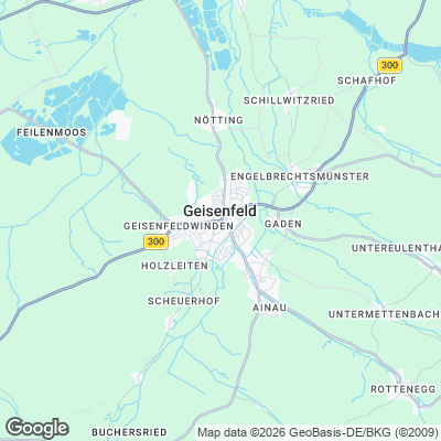 Karte von Geisenfeld und Umgebung