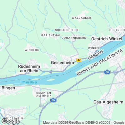 Karte von Geisenheim und Umgebung