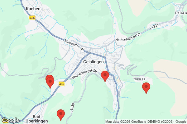 Karte mit Entrümpelungsaufträgen in Geislingen an der Steige