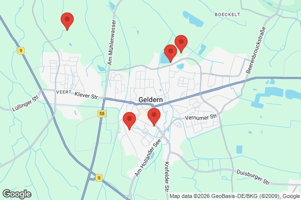 Karte mit Entrümpelungsaufträgen in Geldern