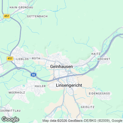 Karte von Gelnhausen und Umgebung