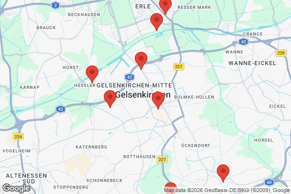 Karte mit Entrümpelungsaufträgen in Gelsenkirchen