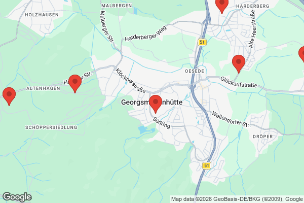 Karte mit Entrümpelungsaufträgen in Georgsmarienhütte