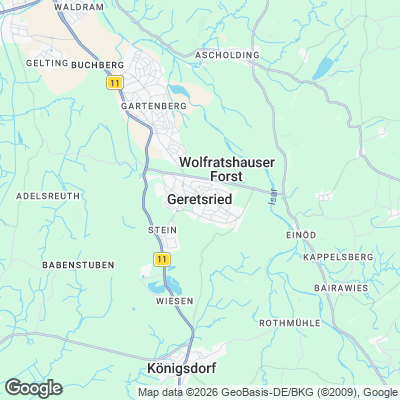 Karte von Geretsried und Umgebung