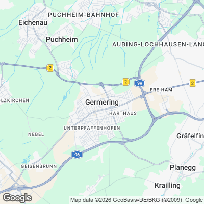 Karte von Germering und Umgebung