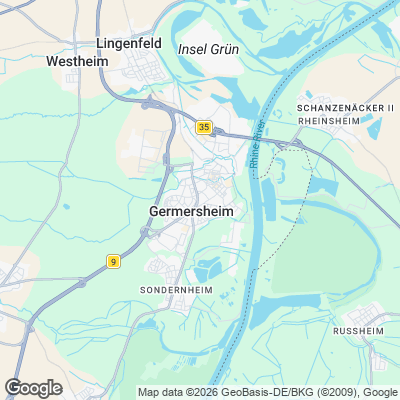 Karte von Germersheim und Umgebung