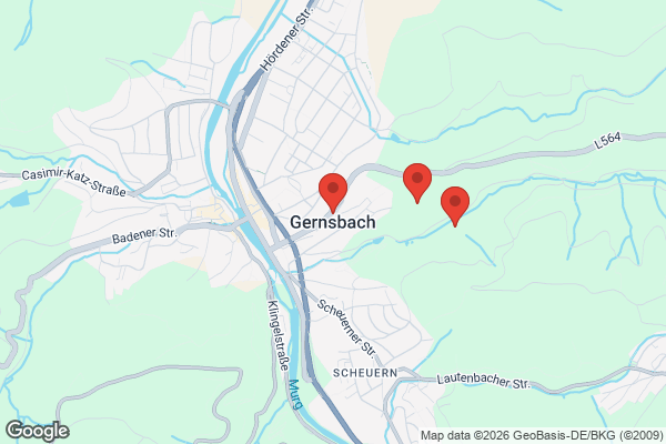 Karte mit Entrümpelungsaufträgen in Gernsbach