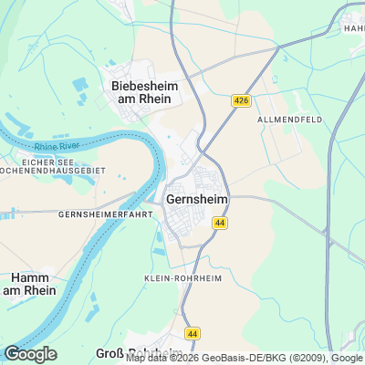 Karte von Gernsheim und Umgebung