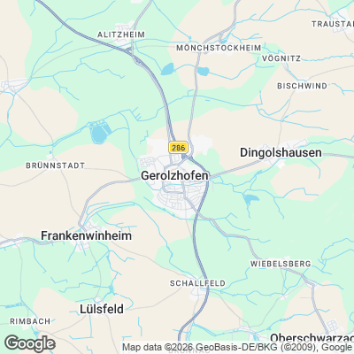 Karte von Gerolzhofen und Umgebung