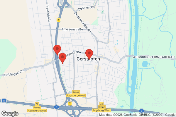 Karte mit Entrümpelungsaufträgen in Gersthofen