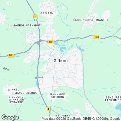 Karte von Gifhorn und Umgebung