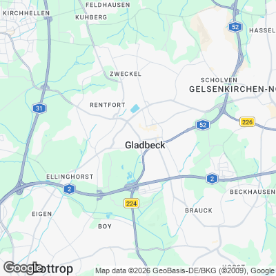 Karte von Gladbeck und Umgebung