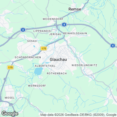 Karte von Glauchau und Umgebung
