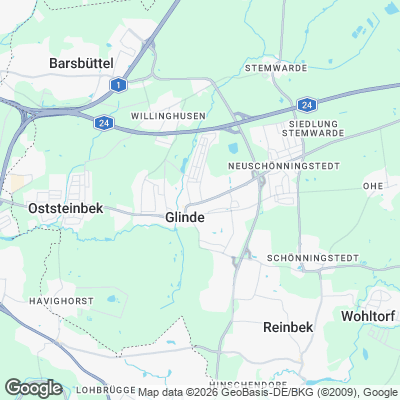 Karte von Glinde und Umgebung