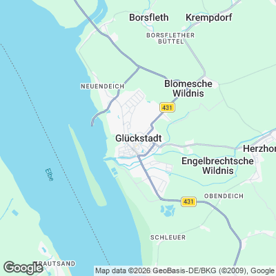 Karte von Glückstadt und Umgebung