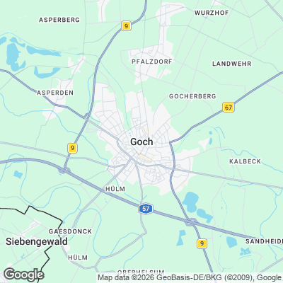 Karte von Goch und Umgebung