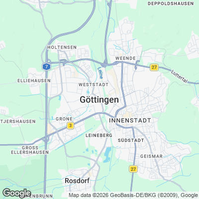 Karte von Göttingen und Umgebung