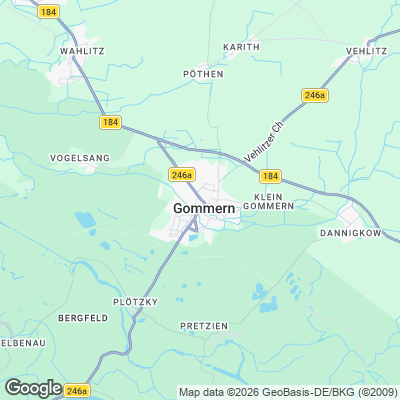 Karte von Gommern und Umgebung