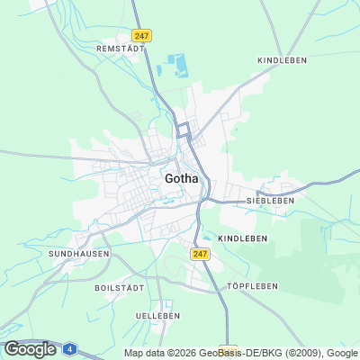 Karte von Gotha und Umgebung