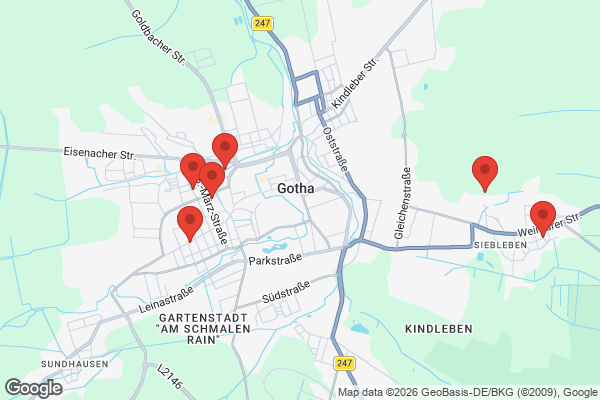 Karte mit Entrümpelungsaufträgen in Gotha