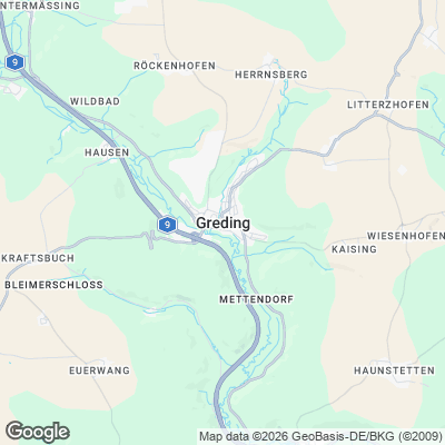 Karte von Greding und Umgebung