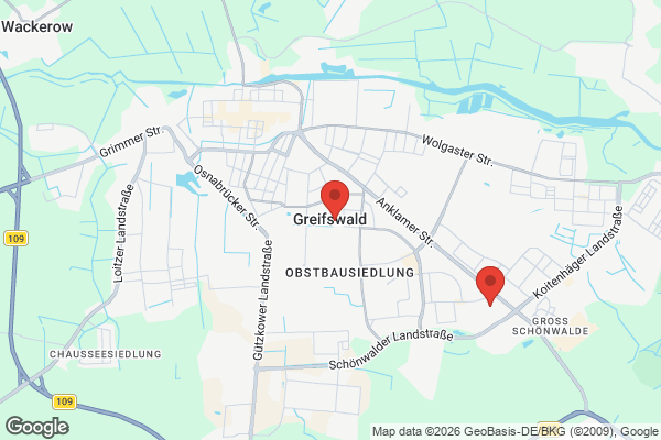 Karte mit Entrümpelungsaufträgen in Greifswald
