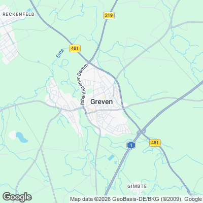 Karte von Greven und Umgebung